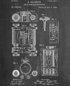 PP110-Chalkboard Hollerith Machine Patent Poster