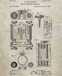 PP110-Sandstone Hollerith Machine Patent Poster