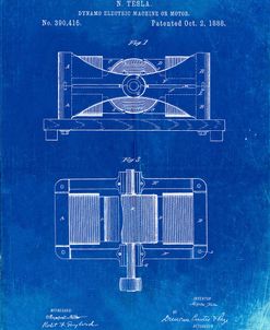 PP111-Faded Blueprint Tesla Dynamo Electric Machine Poster