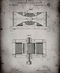 PP111-Faded Grey Tesla Dynamo Electric Machine Poster