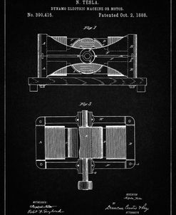 PP111-Vintage Black Tesla Dynamo Electric Machine Poster