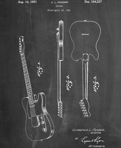 PP121- Chalkboard Fender Broadcaster Electric Guitar Patent Poster