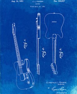 PP121- Faded Blueprint Fender Broadcaster Electric Guitar Patent Poster