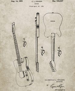 PP121- Sandstone Fender Broadcaster Electric Guitar Patent Poster