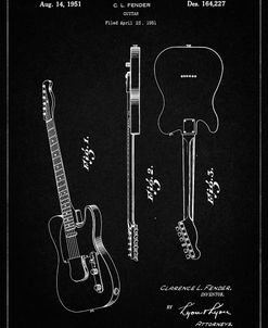 PP121- Vintage Black Fender Broadcaster Electric Guitar Patent Poster