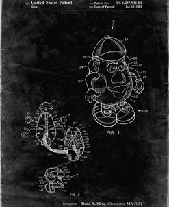 PP123- Black Grunge Mr. Potato Head Patent Poster