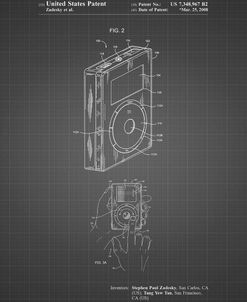 PP124- Black Grid iPod Click Wheel Patent Poster