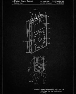 PP124- Vintage Black iPod Click Wheel Patent Poster