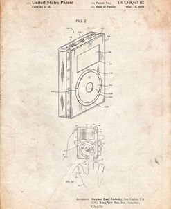PP124- Vintage Parchment iPod Click Wheel Patent Poster