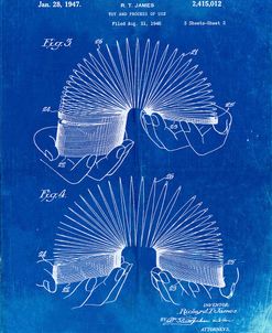 PP125- Faded Blueprint Slinky Toy Patent Poster