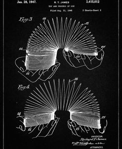 PP125- Vintage Black Slinky Toy Patent Poster