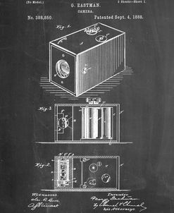 PP126- Chalkboard Eastman Kodak Camera Patent Poster