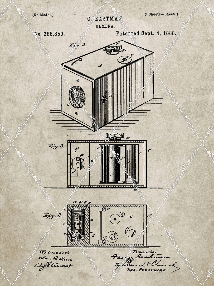 PP126- Sandstone Eastman Kodak Camera Patent Poster