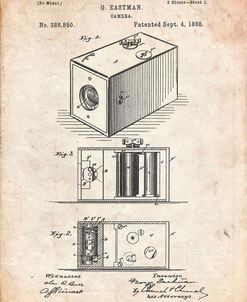 PP126- Vintage Parchment Eastman Kodak Camera Patent Poster
