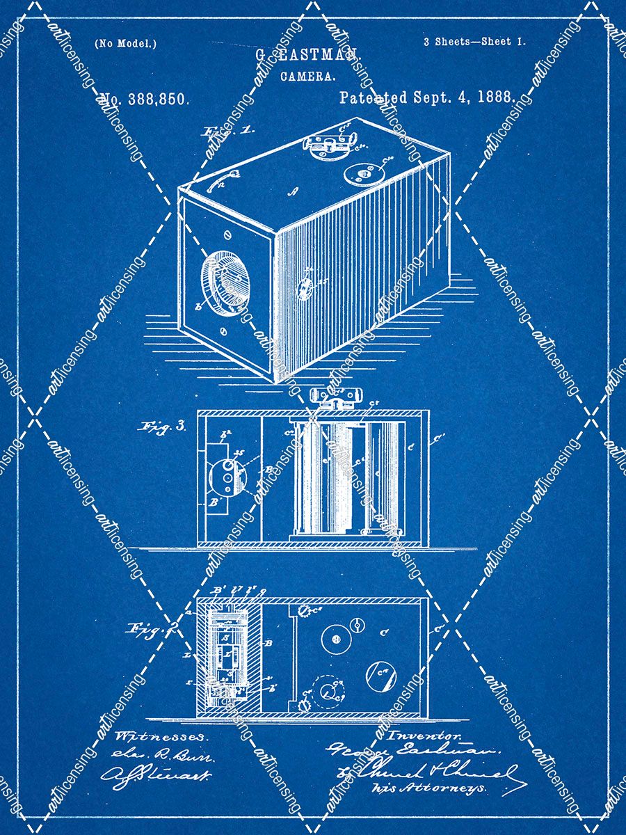 PP126- Blueprint Eastman Kodak Camera Patent Poster