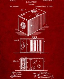 PP126- Burgundy Eastman Kodak Camera Patent Poster