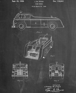 PP128- Chalkboard Firetruck 1939 Patent Poster