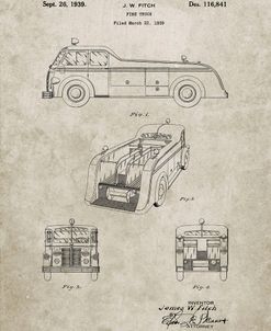 PP128- Sandstone Firetruck 1939 Patent Poster