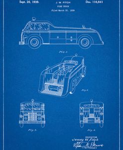 PP128- Blueprint Firetruck 1939 Patent Poster