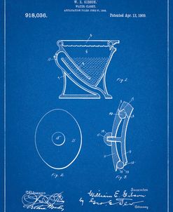 PP129- Blueprint Siphoning Water Closet 1909 Patent Poster