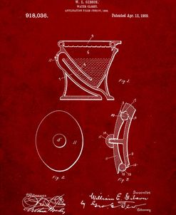 PP129- Burgundy Siphoning Water Closet 1909 Patent Poster