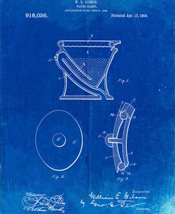 PP129- Faded Blueprint Siphoning Water Closet 1909 Patent Poster