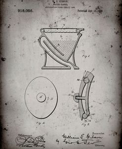 PP129- Faded Grey Siphoning Water Closet 1909 Patent Poster
