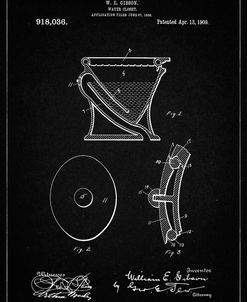 PP129- Vintage Black Siphoning Water Closet 1909 Patent Poster