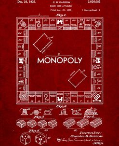 PP131- Burgundy Monopoly Patent Poster