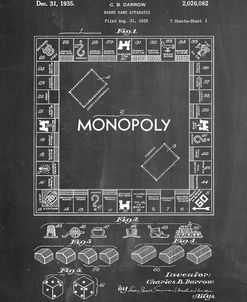 PP131- Chalkboard Monopoly Patent Poster