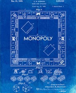 PP131- Faded Blueprint Monopoly Patent Poster