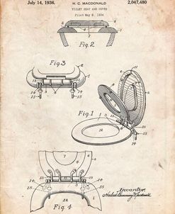 PP130- Vintage Parchment Toilet Seat Poster