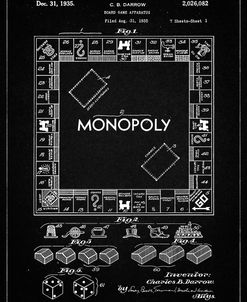 PP131- Vintage Black Monopoly Patent Poster