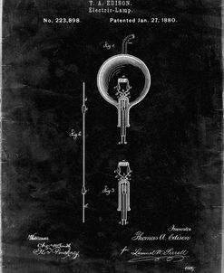 PP133- Black Grunge Thomas Edison Light Bulb Poster
