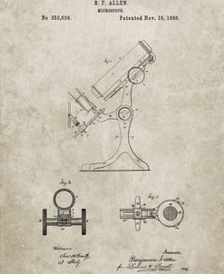 PP132- Sandstone Antique Microscope Patent Poster