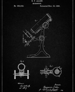 PP132- Vintage Black Antique Microscope Patent Poster