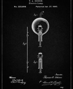 PP133- Vintage Black Thomas Edison Light Bulb Poster