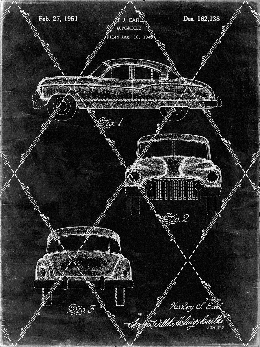 PP134- Black Grunge Buick Super 1949 Car Patent Poster