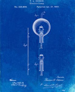 PP133- Faded Blueprint Thomas Edison Light Bulb Poster