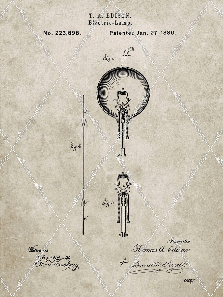 PP133- Sandstone Thomas Edison Light Bulb Poster