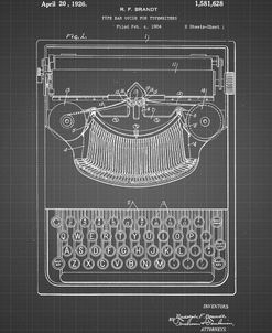 PP135- Black Grid Dayton Portable Typewriter Patent Poster