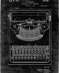 PP135- Black Grunge Dayton Portable Typewriter Patent Poster