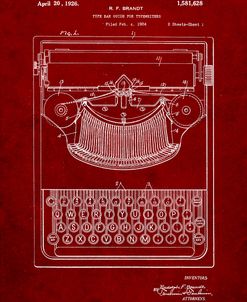 PP135- Burgundy Dayton Portable Typewriter Patent Poster