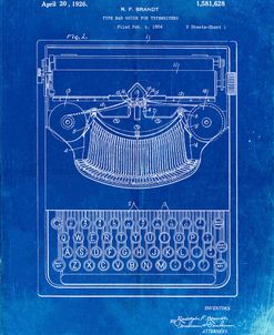 PP135- Faded Blueprint Dayton Portable Typewriter Patent Poster