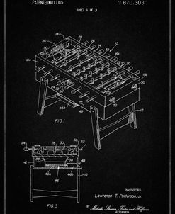 PP136- Vintage Black Foosball Game Patent Poster