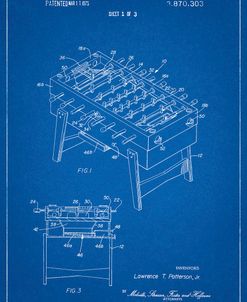 PP136- Blueprint Foosball Game Patent Poster