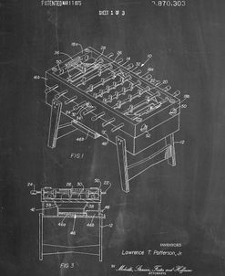 PP136- Chalkboard Foosball Game Patent Poster