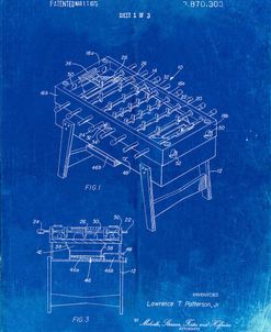 PP136- Faded Blueprint Foosball Game Patent Poster