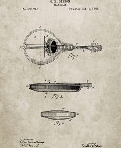 PP137- Sandstone Gibson Mandolin A – Model Patent Poster