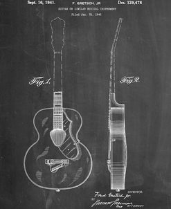 PP138- Chalkboard Gretsch 6022 Rancher Guitar Patent Poster